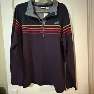 NWT LL Bean Rainbow Stripe and Denim Shirt